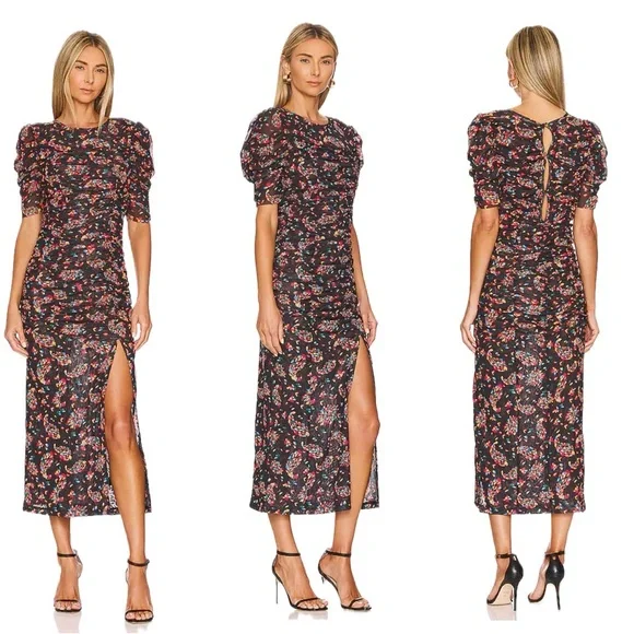 Free People | Briella Ruched Printed Midi Dress NWT - Picture 4 of 15